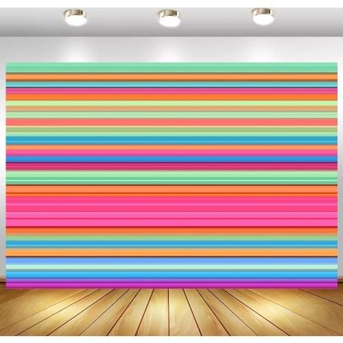 Mexican Rainbow Colorful Striped Photography Background Newborn Baby Shower Kids Birthday Party Backdrop Custom Table Decor