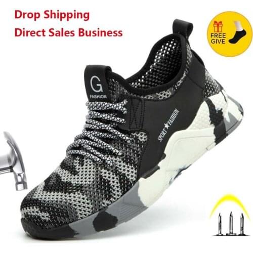 Fashion 2020 Brand Men And Women Outdoor Steel Toe Cap Work Safety Shoes Military Breathable Lightweight Sneaker plus size 36-48