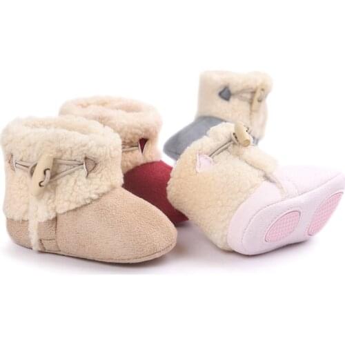 Non-slip Boots for Baby Girls Boys Baby Winter Boots Elastic band Fashion Hard Bottom Baby Moccasins Warm Boots