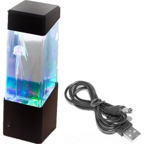 Jellyfish Night Light Aquarium Style LED Lamp Bedside Decorative Light Childrens Table Lamp Jellyfish Aquarium Lamp Dropshiping