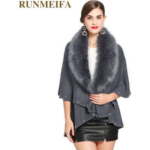 New arrivals 2018 winter scarf for women fashion warm Poncho fox fur scarf scarves solid shawl gifts in stock free shipping
