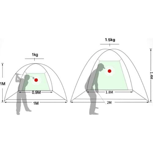 Golf Training Equipment Indoor 2M Golf Practice Net Tent Golf Hitting Cage Garden Grassland Practice Tent Mesh Mat Outdoor Swing
