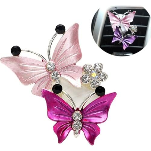 Butterfly Air Freshener Fragrance Natural Smell Car-styling Auto Accessories Decoration Air Conditioner Outlet Clip Car Perfume