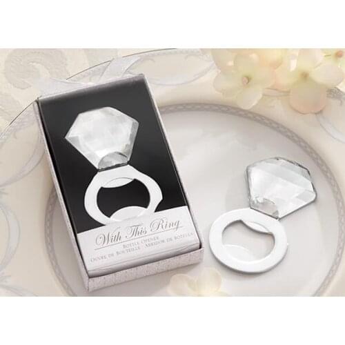 20PCS/LOT Diamond Ring Bottle Opener Delicate Gift Box Packing Wedding & Part Gift Souvenirs