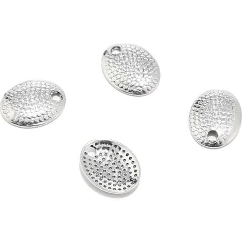 30pcs/lot Stainless Steel 7*10mm Oval Charms Connectors for DIY Jewelry Bracelet Necklace Making Findings Accessories