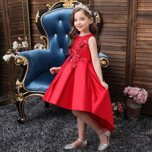 Girls Princess Kids Dresses for Girls Tutu Lace Flower Embroidered Ball Gown Baby Girls Clothes Children Wedding Party Dress