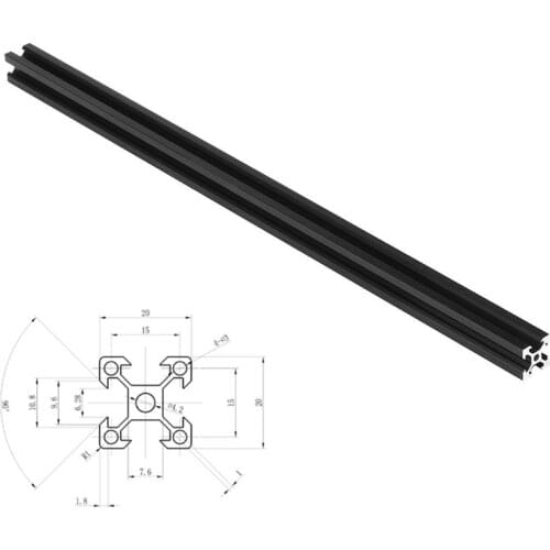 5pcs/lot 200/400/450 Black 2020 V-Slot Aluminum Profile Extrusion Frame For CNC Laser Engraving Machine Woodworking DIY