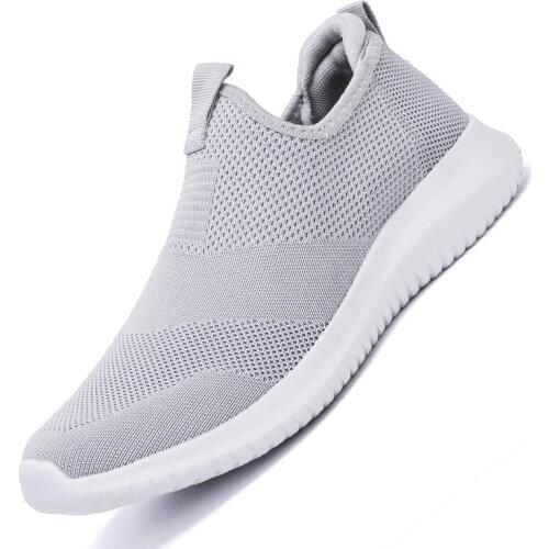 Plus Size Summer Slip on Running Man Sneakers Mens Sports Shoes Men Sport Shoes 2021 Running Shoes Husband Gray Deporte GME-1506