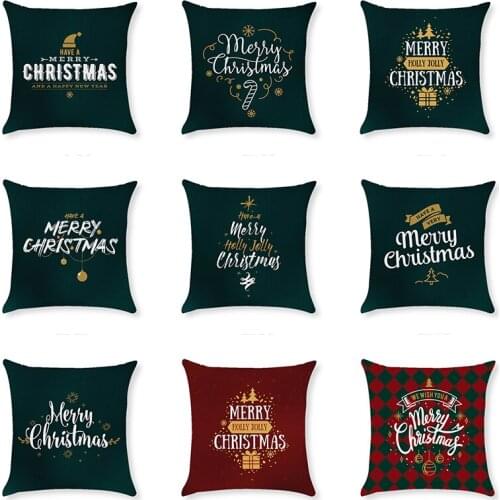 Christmas Cushion Cover Merry Christmas Decorations for Home 2020 Christmas Ornament Navidad Noel Xmas Gifts Happy New Year