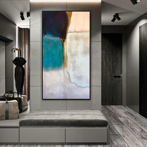 Hand-painted oil painting abstract black and white gilt paintings simple living room sofa background wall decorative painting