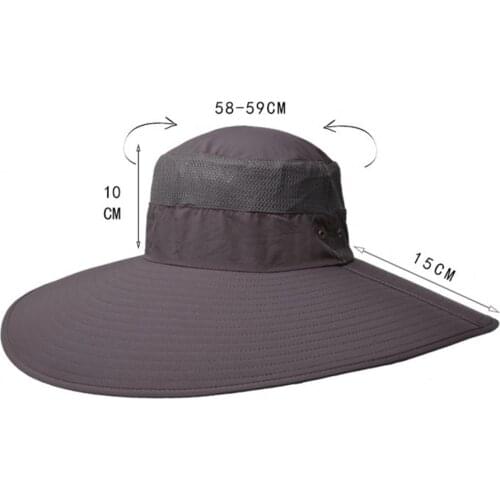 Outdoor Men Big Brim Sunhat Waterproof Fisherman Hat for Daily Wear