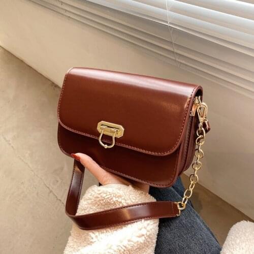 Crossbody Bag Designer Shoulder Bag Female Handbag Purse Women Bag Fashion Chain 2021 New Trend PU Leather All-match Solid Color