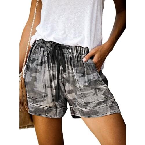 Camouflage Print Summer Shorts for Women Leopard Mini Shorts 2020 New Arrival High Waist Pockets Casual Shorts