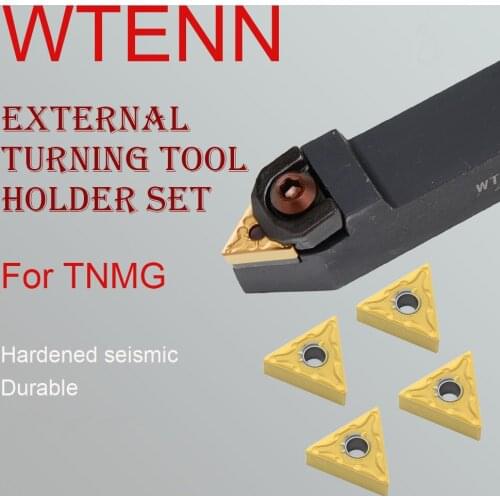 1PC WTENN1616H16 CNC External Turning Toolholder Lathe Boring Bar Machine +10PCS TNMG16 Carbide Inserts Tool Set