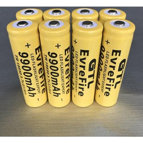 10PCS 3.7V 18650 Battery 9900mah lithium batteria rechargeable lithium battery for flashlight Torch Accumulator Cell Drop ship