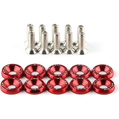 10PCS M6 JDM Car Modified Hex Fasteners Fender Washer Bumper Engine Concave Screws License Plate Bolt