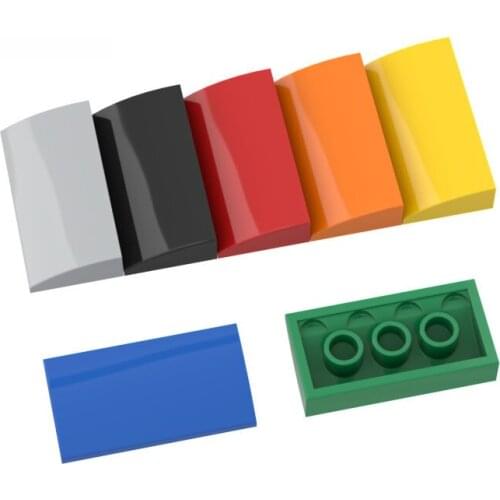 10PCS MOC 88930 Slope Brick Curved 2x4x2/3 No Studs With Bottom Tubes DIY Building Blocks Parts Educational Kids Toys