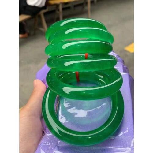 100% Class A Natural jadeite green bangles handcarved jade bangle jewelry jadeite bangles Real jade women gift bracelet
