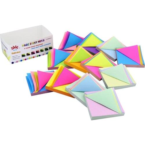 12 Pads 4A Magic Cyclic Sticky Notes Neon Assorted,Stationery Kawaii Planner Sticker,Self-Stick Notes,3 x 3 Inches,4A 303M-PNx12