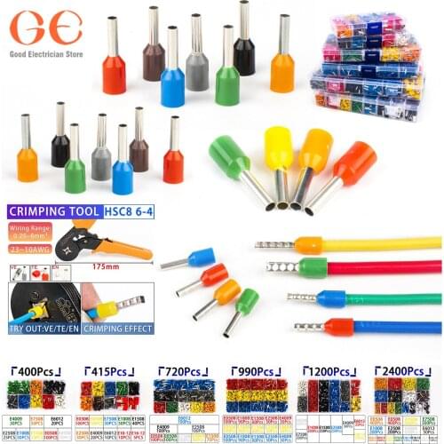 1200/2400x boxedTube type insulated cold pressed terminal wire connector Crimp TerminatorCrimping pliers Wire stripping pliers