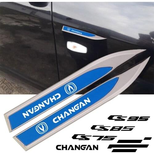 2PCS 3D Metal Emblem Badge Car Body Side Decoration Sticker For Changan Benni CS15 EV CS55 CS85 CS95 CX70 Eado Linmax Raeton