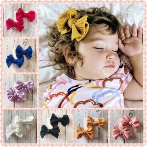 2Pcs Infant Kids Baby Girls Hair Pin Bow Clips Headwear Ribbon Bowknot Barrettes Baby Headwear