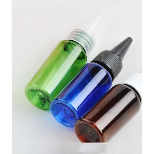 200pc 15ml Empty Round Pointed Mouth Liquid Plastic Container 15cc Empty Blue Cosmetic Lotion Bottles With Screw Cap DIY