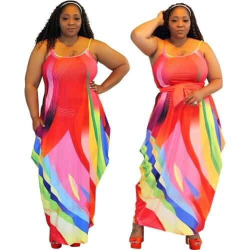 2021 Sexy Suspenders Irregular Big Skirt Plus Size Dress Women Summer Fashion Casual Plus Size Skirt