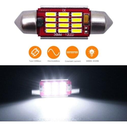 36mm 4014 12SMD Festoon C5W LED Bulb Canbus Error Free for Interior Light Dome Lamp Map Bulbs Door Light Trunk Light