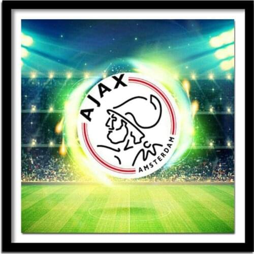 Ajax, diy diamond embroidery, football club logo, full & round diamond painting, diamond cross stitch, , needlework