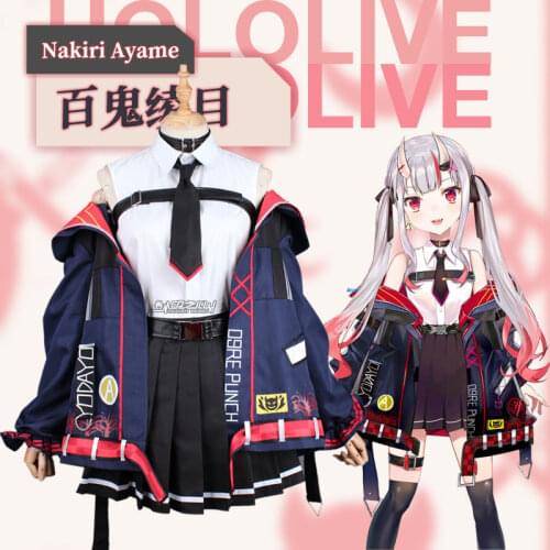 Anime! Vtuber Hololive Nakiri Ayame Battle Suit Lovely Uniform Cosplay Costume Halloween Party Role Play Outfit Women 2021 NEW