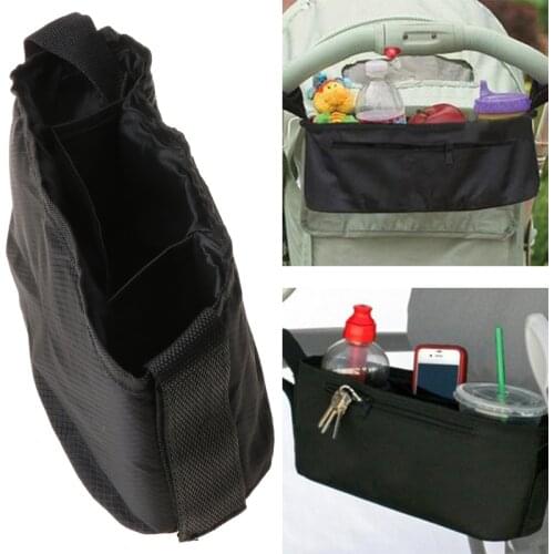 C5AF Pram Stroller Drink Parent Tray Organizer Double Cup Holder Console Phone Jogger