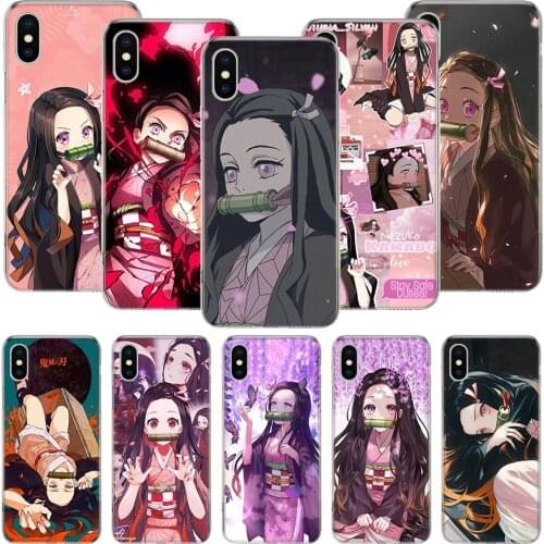 Demon Slayer Kamado Nezuko Phone Case For iPhone 11 12 Pro XS XR X Max 7 8 6 6S Plus Mini + 5 SE Pattern Customized Coque Cover