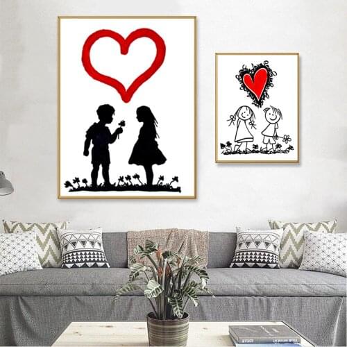 Love And Hope Black And White Lovers Date Wedding Decor Poster And Print Home Goods Wall Art Canvas Painting For Living Room