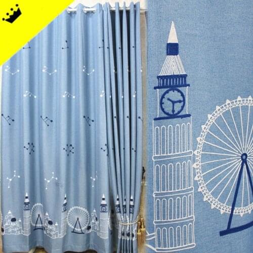 European and American style embroidered shading curtains blackout curtains for living rooms , bed rooms screens embroideredvoile