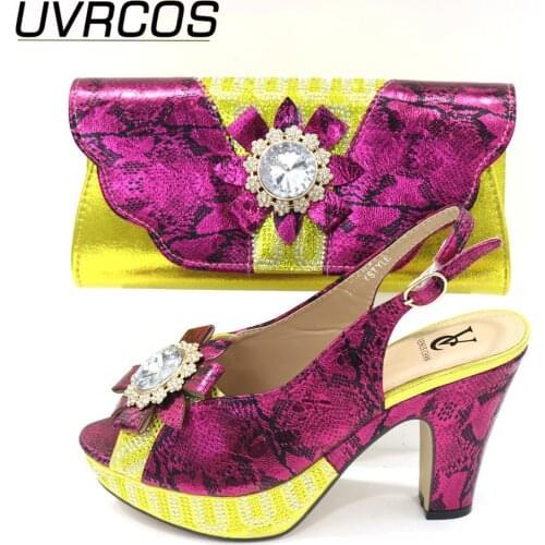 Nigerian Sandals Summer Mature Italian Ladies Shoes and Bags To Match Set Decorated with Appliques Party Shoes and Bags Sets