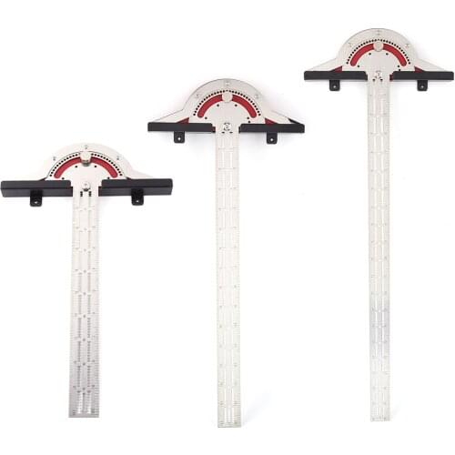 T-Type Woodworkers Edge Rule Inch MM Woodworking Scriber Gauge Aluminum Steel Measuring Marking Framing Ruler Tool