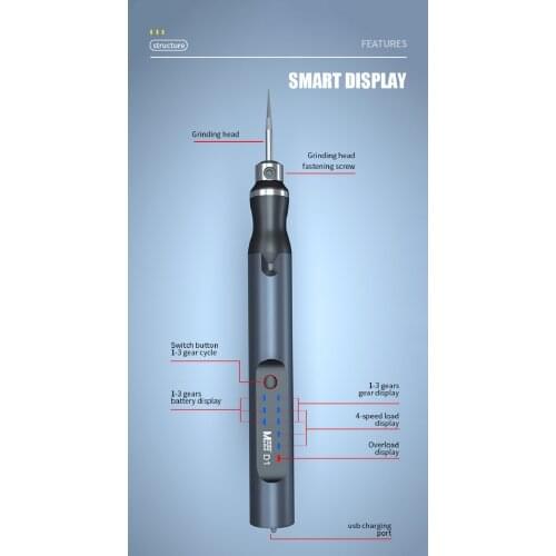 MaAnt D1 Electric Polishing Engraving Pen Cutting Drilling Disassembly Tool Adjustable USB Charging Mobile Phone IC Chip CPU Pen