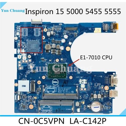CN-0C5VPN For DELL Inspiron 15 5000 5455 5555 Laptop Motherboard AAL12 LA-C142P MB With AMD CPU 100% Tested CN-0C5VPN