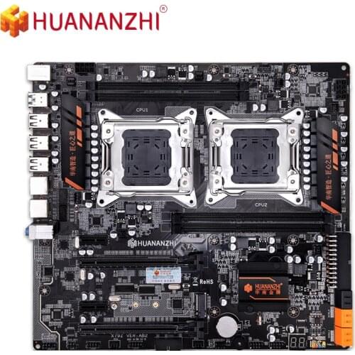 HUANANZHI X79-4D Dual CPU Motherboard For E-ATX PC E5 2680V2 DDR3 1333/1600/1866MHz 128GB PCI-E SATA3 USB3.0 Intel X79 LGA 2011