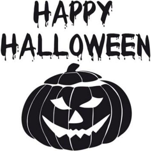 Happy Halloween Pumpkin Mask Wall Stickers Vinyl Removable DIY Western Home Decor Creative For Living Room