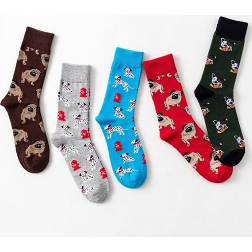 Cute Animal Dog Printed Socks Novelty Cartoon Funny Sock Hosiery Women Socks Winter Cotton Happy Socks Female Christmas Socks