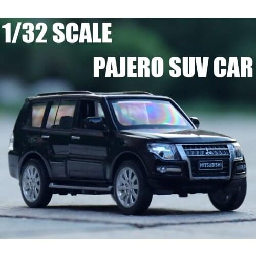 New 1:32 Mitsubishi PAJERO Alloy Car Diecasts & Toy Vehicles Metal Simulation Car Model Pull Back Sound Light Kids Gift