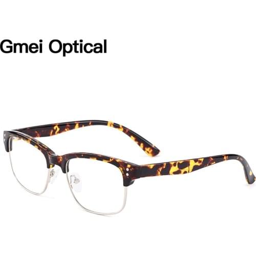 Gmei Optical Full-Rim Tortoiseshell Women Browline Glasses Frames Prescription Eyeglasses Men Retro Glasses Frame Eyewear H8029