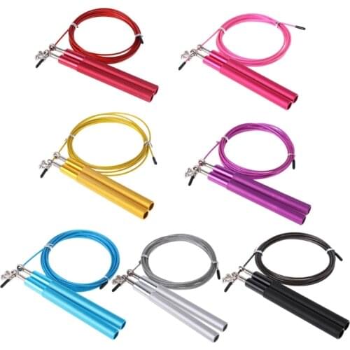 360° Swivel Ball Bearing Rope Skipping Gym Fitness MMA Boxing Training Adjustable Steel Wire Jump Rope Aluminum Handle