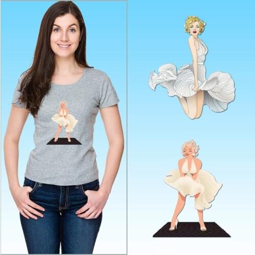 Representative of classic image Marilyn Monroe Thermal transfer printing Applique on Clothes Heat-sensitive patch Iron On cloth