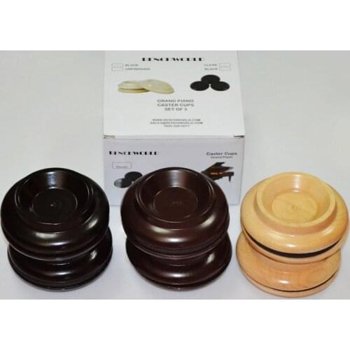 Box of 3pcs Black/Brown/Natural Oak Wood Soild Wood Grand Piano Caster Cup Foot Pad with EVA PAD Shockproof