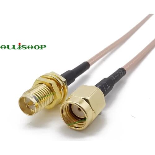 ALLiSHOP 0-6Ghz wifi pigtail RP-SMA male to RP-SMA female connector RF Coaxial jack plug low loss RG316 for FPV Antenna router