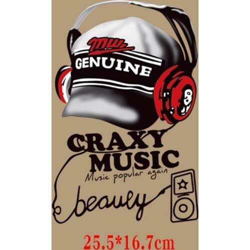 Rock Music Iron On Heat Transfer For Clothes T shirt Thermal Heat Vinyl Transfer Sticker Badge Cool Hippie Patch Appliques