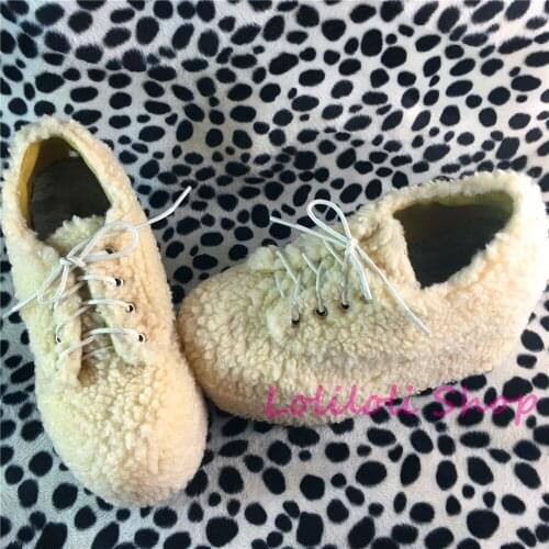 Princess sweet lolita shoes Lolilloliyoyo antaina Japanese design cos shoes customGinger sheep suede with thick bottom an9618-8